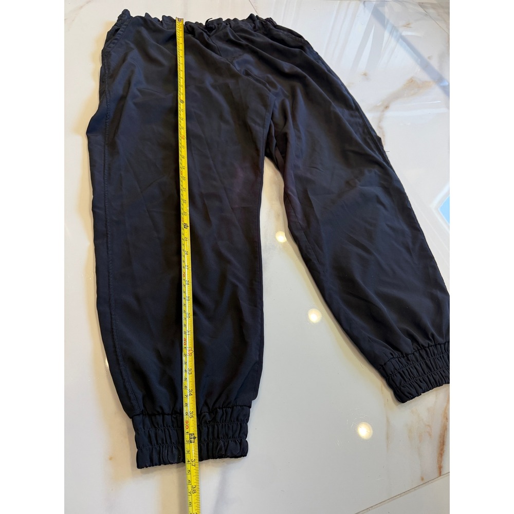 Black Lightweight Jogger Pants Elastic Waist Drawstring Athletic‎ Trousers - Picture 4 of 6